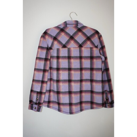 Sage Collective Plaid Plush Sherpa Lined Fleece Shirt Jacket Shacket Size Small - Picture 5 of 5